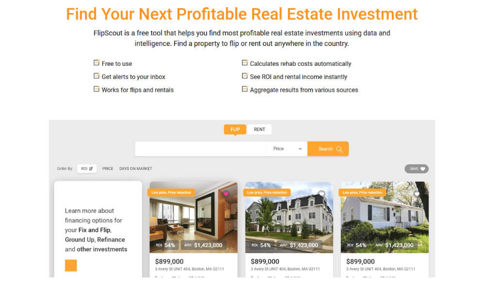 FlipScout Real Estate Investing Search Engine