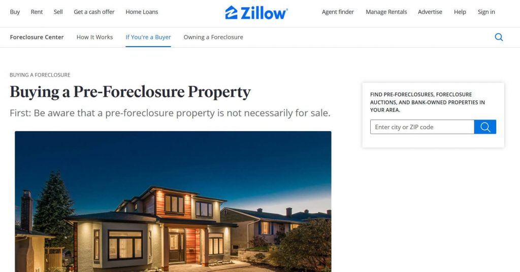 Zillow Pre-Foreclosure