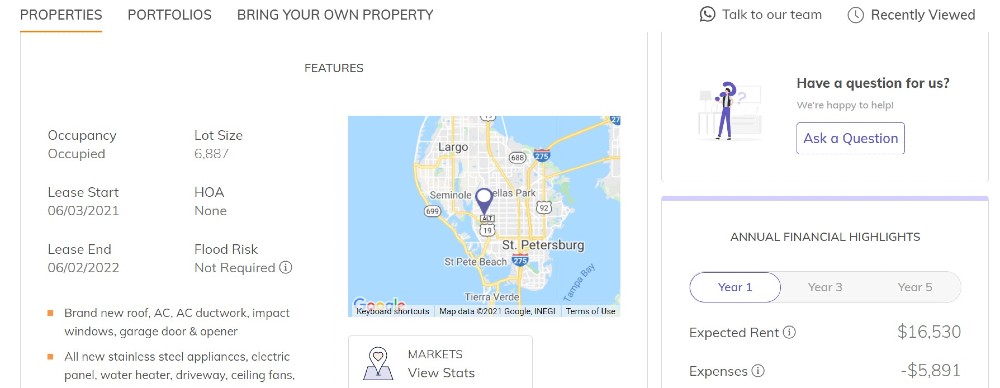 Roofstock - property page