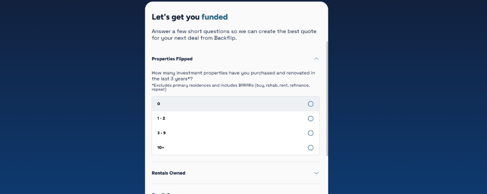 Backflip loan