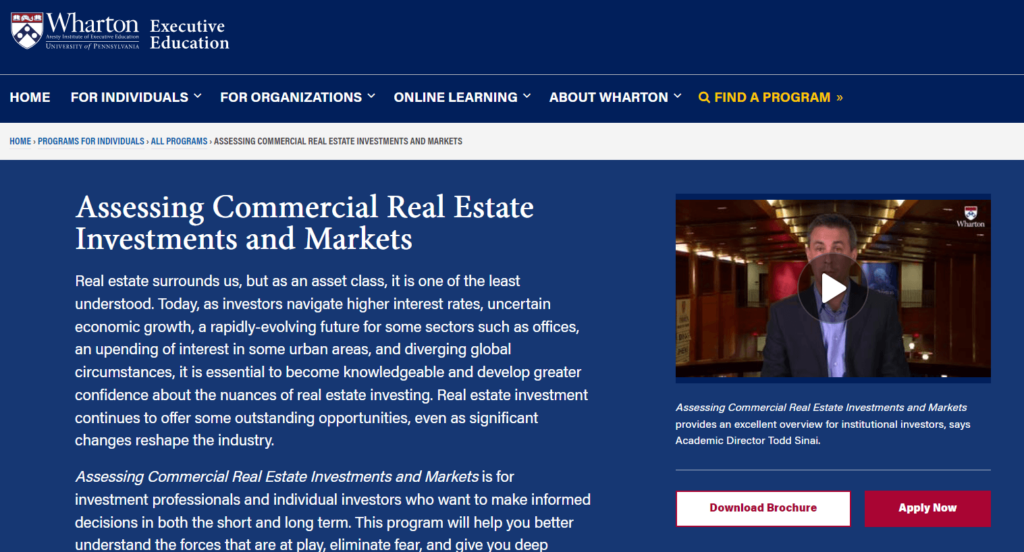 5 - Assessing Commercial Real Estate Investments and Markets – Wharton